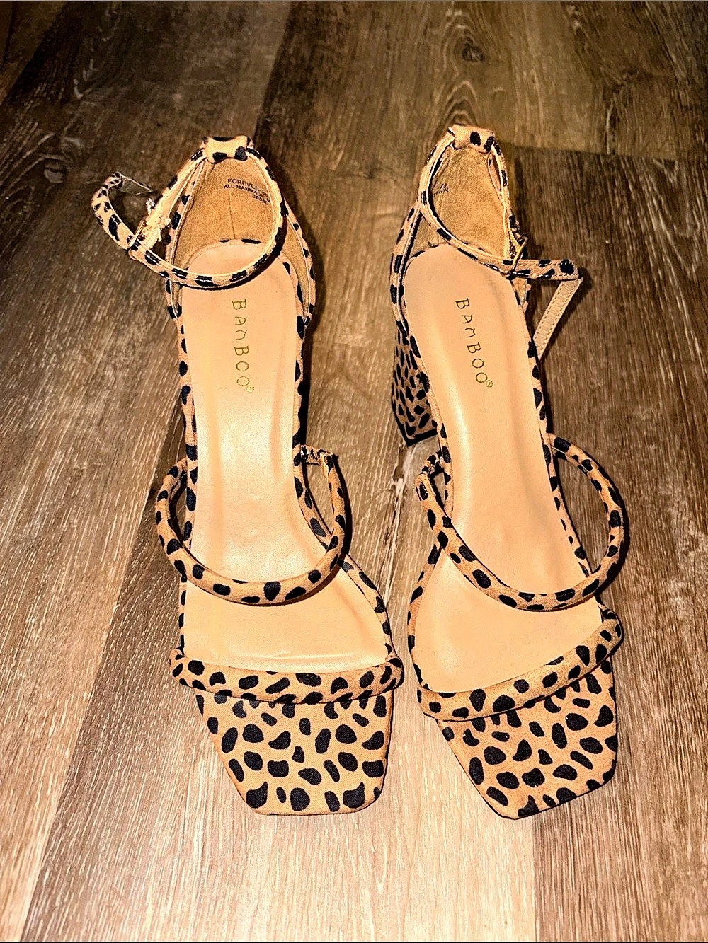 Bamboo Animal Print Platform Sandals